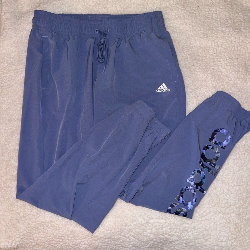 Adidas Women’s Dusty Purple Blue Graphic Drawstring Joggers Small